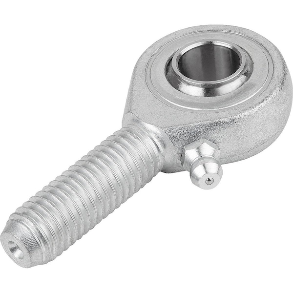 Rod End, Steel, Zinc Plated, M8 Thrd Sz, 25 mm Thrd Lg, 54 mm Overall Lg